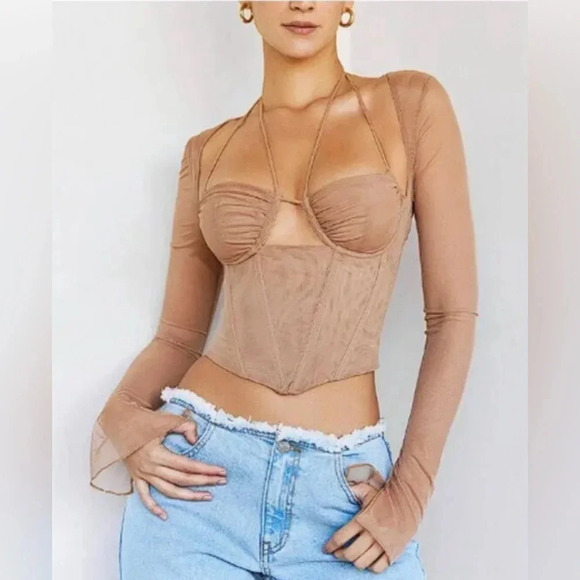 Mistress Rocks | House of CB Sweet corset top Women’s size L + 14/16 tie sheer - Picture 2 of 14